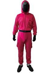 Costume pour homme adulte - Combinaison rouge avec capuche et masque Taille L