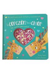 Livre pour enfants à secouer, brillant et scintillant Un cœur rempli d'amour