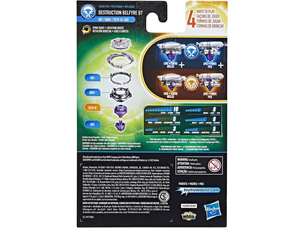 Beyblade Quad Drive Pack Pião e Lançador Hasbro F3338