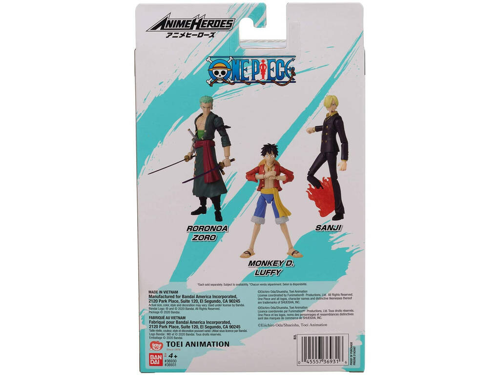 One Piece Anime Heroes Figurine Monkey D. Luffy Bandai 36931