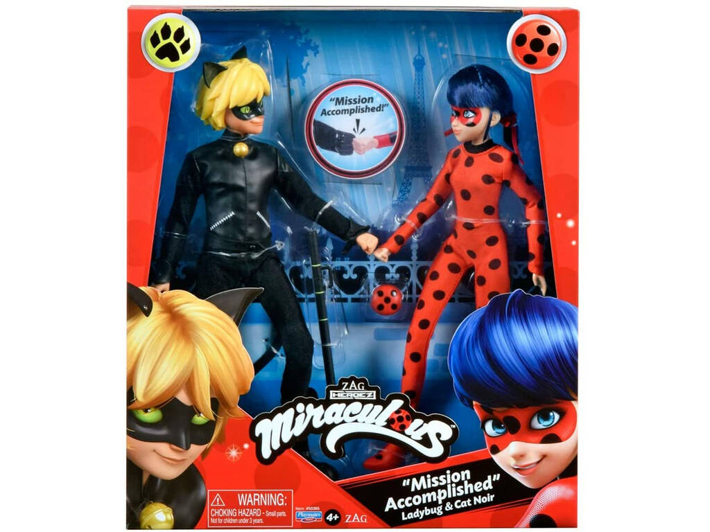 Ladybug Pack 2 Bambole Ladybug e Cat Noir Bandai P50365
