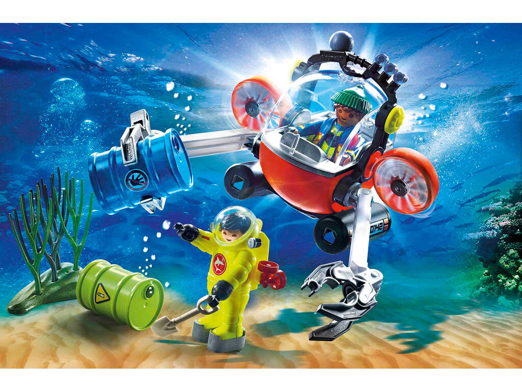 Playmobil Rescate Marítimo Operacion Medioambiente con Bote de Buceo 70142