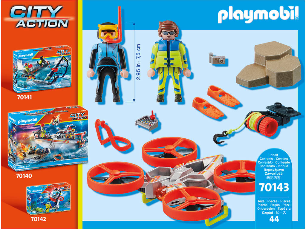 Playmobil Plongeur sauveteur en mer avec drone de sauvetage 70143