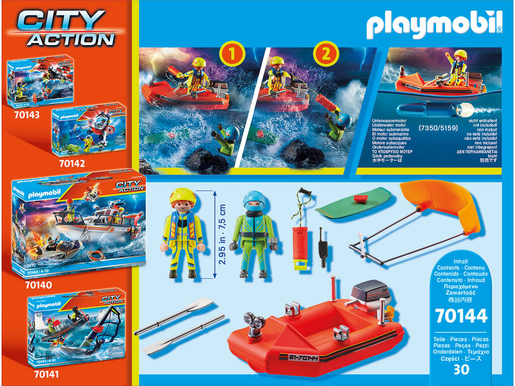 Playmobil Salvataggio Marittimo Salvataggio Kitesurfer con Barca 70144