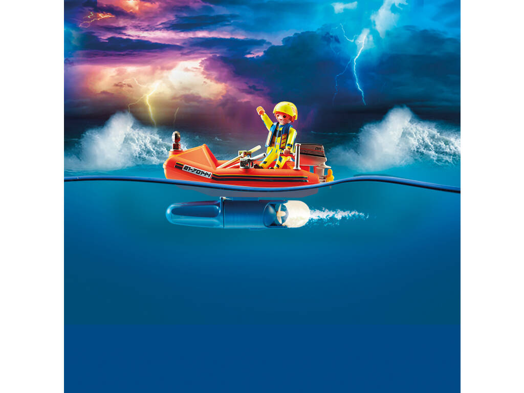 Playmobil Salvataggio Marittimo Salvataggio Kitesurfer con Barca 70144