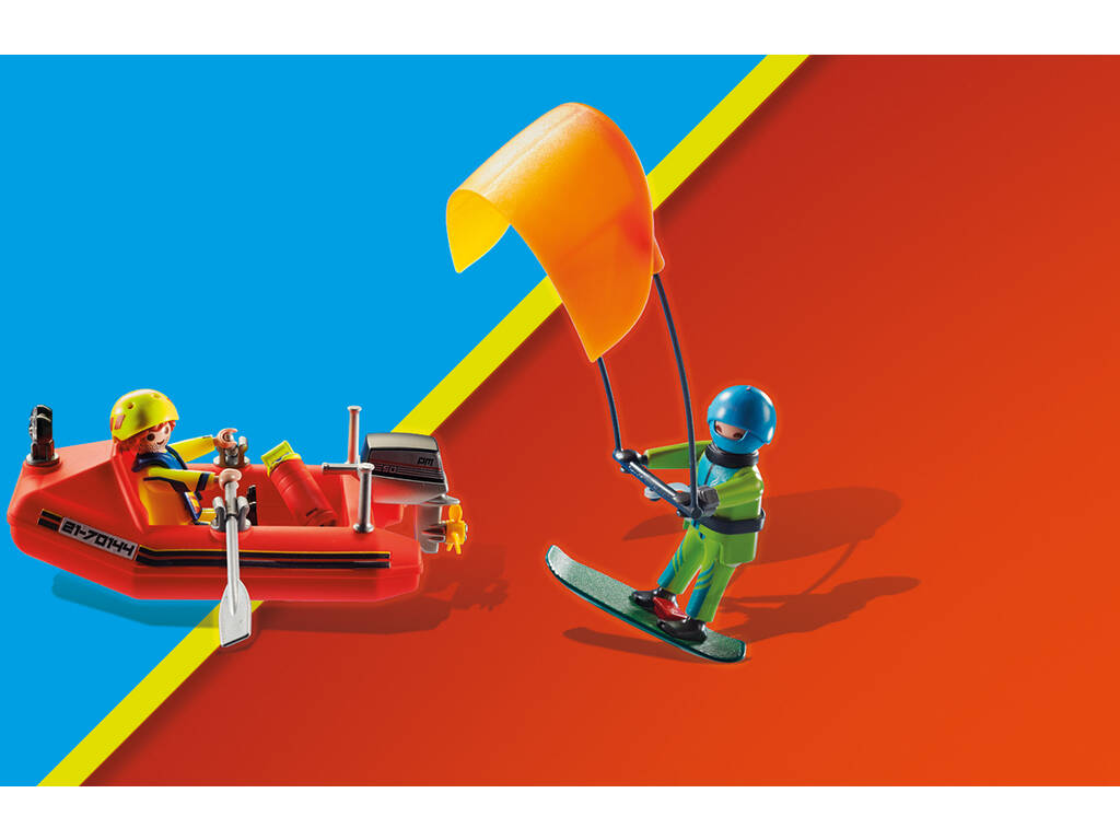 Playmobil Salvataggio Marittimo Salvataggio Kitesurfer con Barca 70144