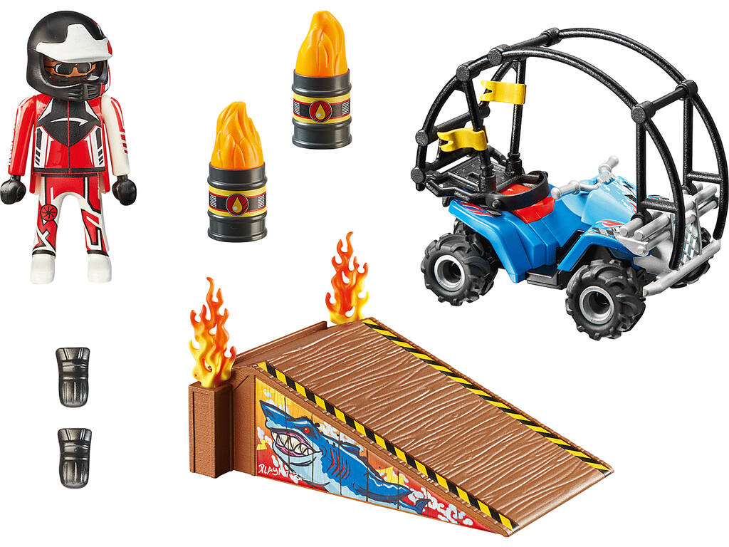 Playmobil Starter Pack Stunt Show Quad avec rampe de feu 70820