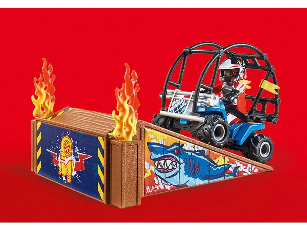 Playmobil Starter Pack Stunt Show Quad avec rampe de feu 70820
