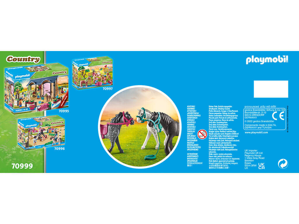 Playmobil Set di 3 Cavalli: Frisone, Knabstrupper e Andaluso 70999