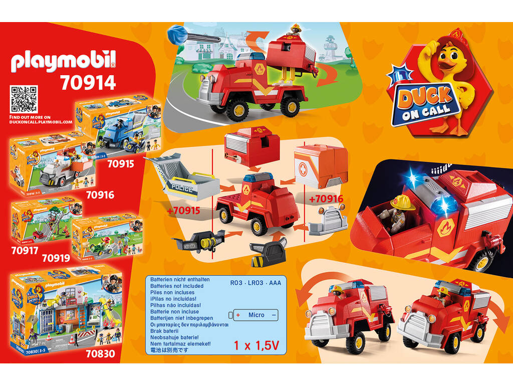 Playmobil D.O.C. Véhicule d'urgence des pompiers 70914