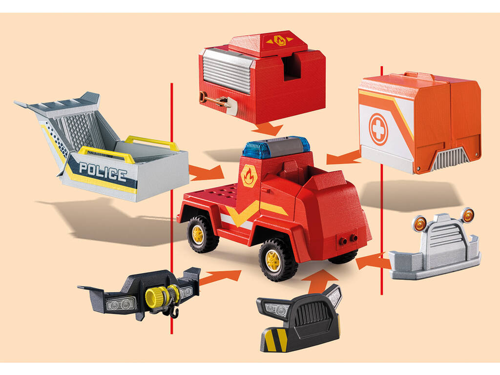 Playmobil D.O.C. Véhicule d'urgence des pompiers 70914