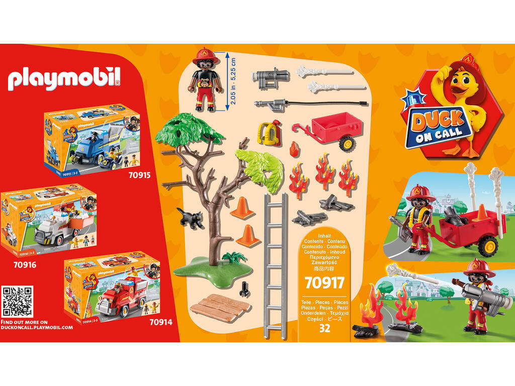 Playmobil Duck On Call Action Salvataggio dei Pompieri. Salva il Gatto! 70917