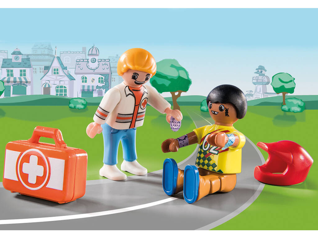 Playmobil D.O.C. Acción Ambulancia Ayuda al Piloto de Carreras 70919