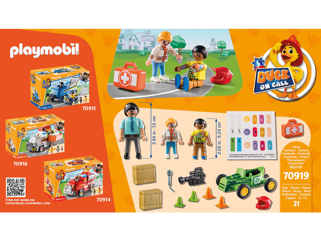 Playmobil D.O.C. Acción Ambulancia Ayuda al Piloto de Carreras 70919