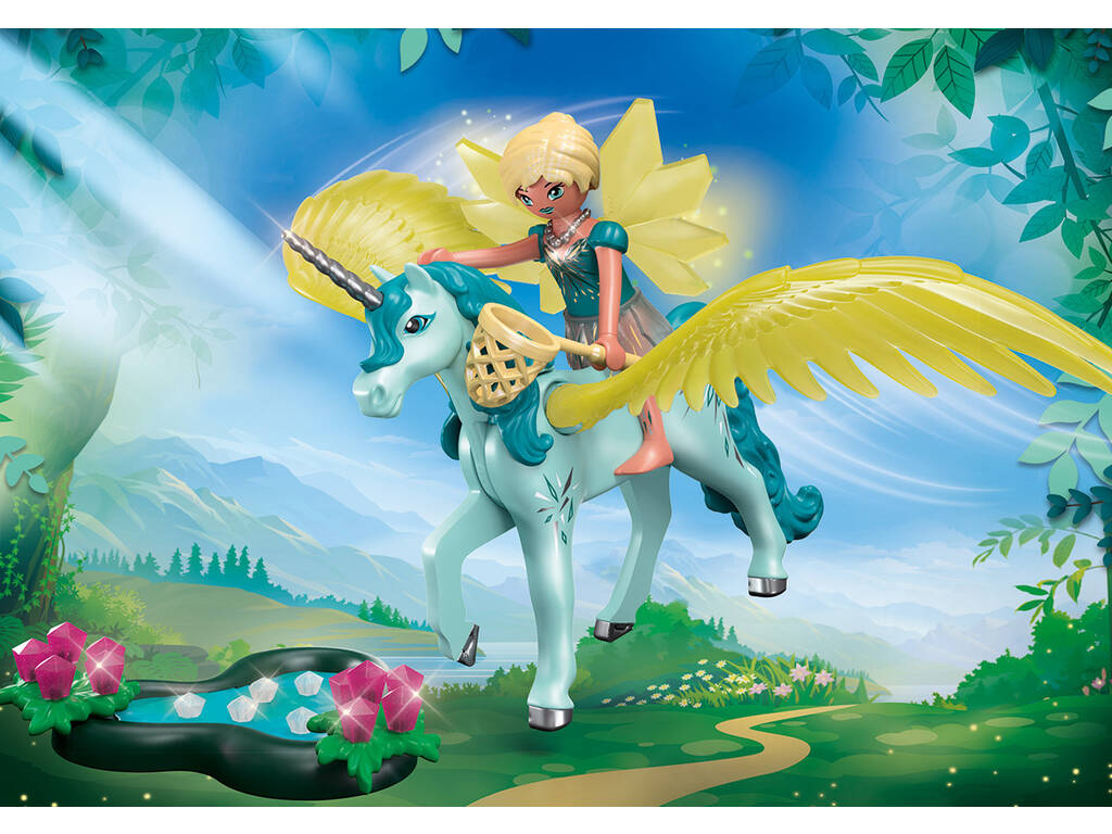 Playmobil Adventures of Ayuma Crystal Fairy con Unicornio 70809