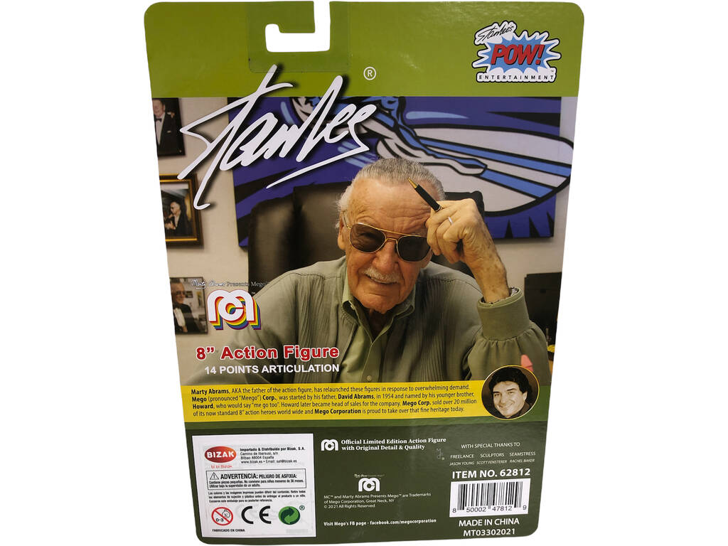 Stan Lee avec maillot rouge Figurine de Collection Mego Toys 62812 