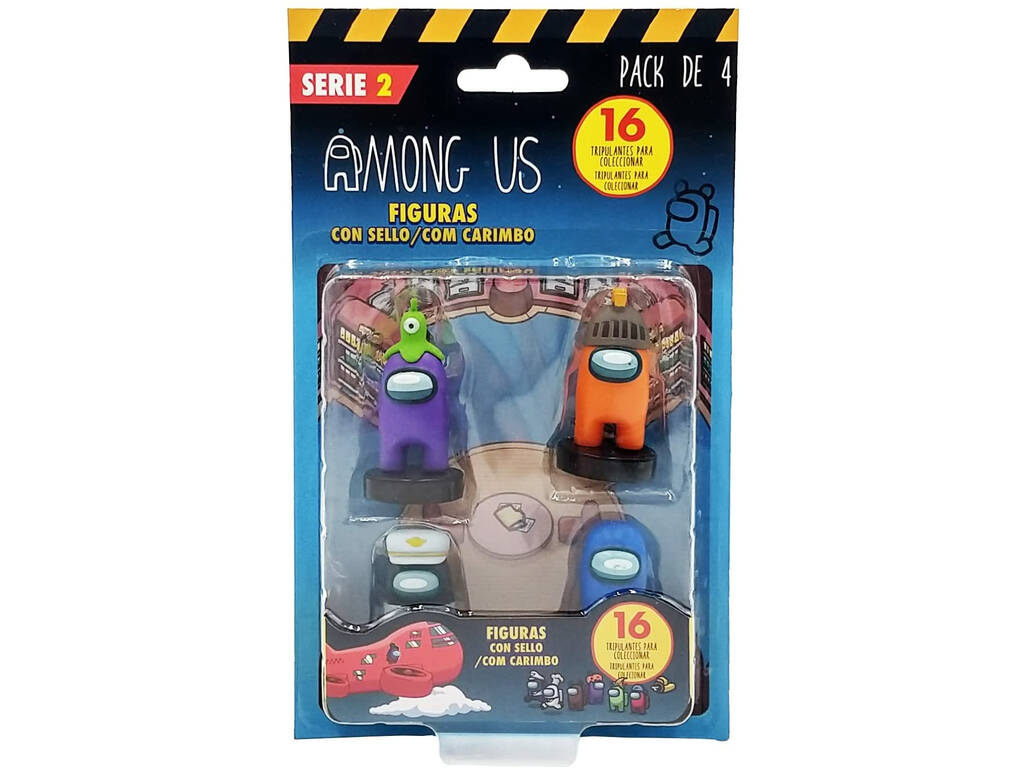 Among Us Series 2 Pack 4 Figure con timbri di Bizak 6411 5230