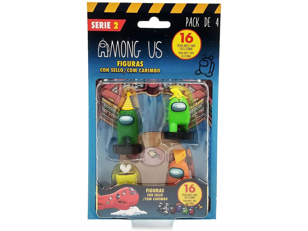 Among Us Series 2 Pack 4 Figure con timbri di Bizak 6411 5230