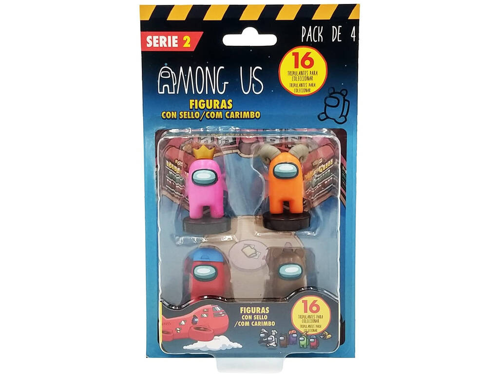 Among Us Series 2 Pack 4 Figure con timbri di Bizak 6411 5230