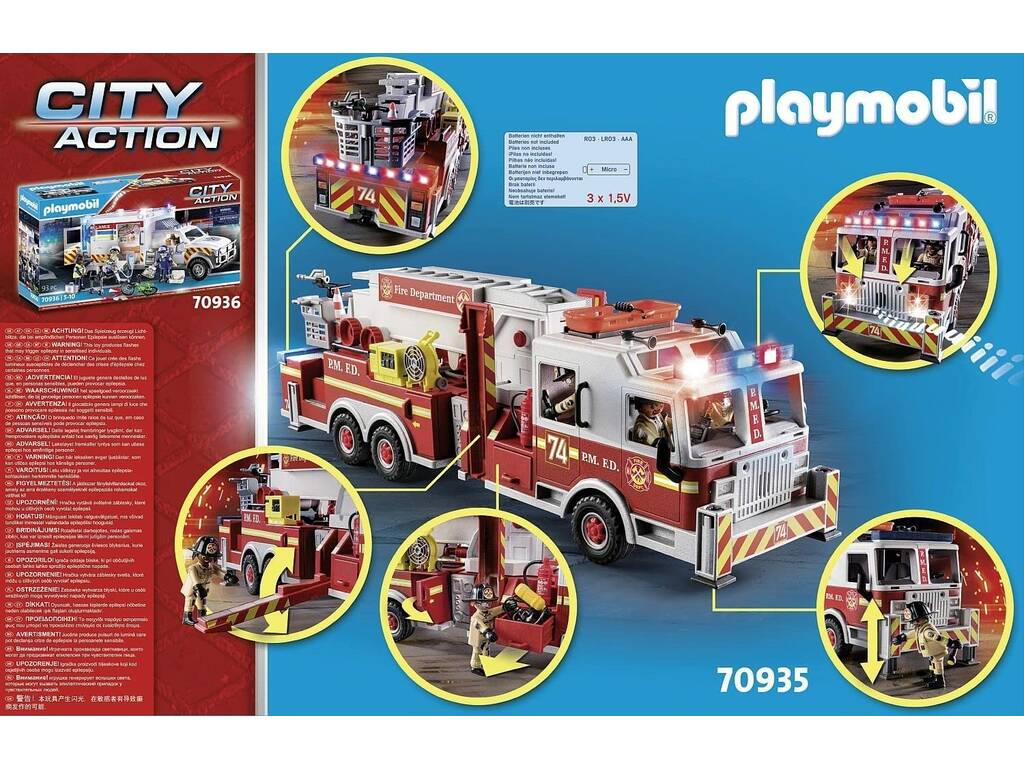 Playmobil Véhicule de pompiers à échelle tour 70935