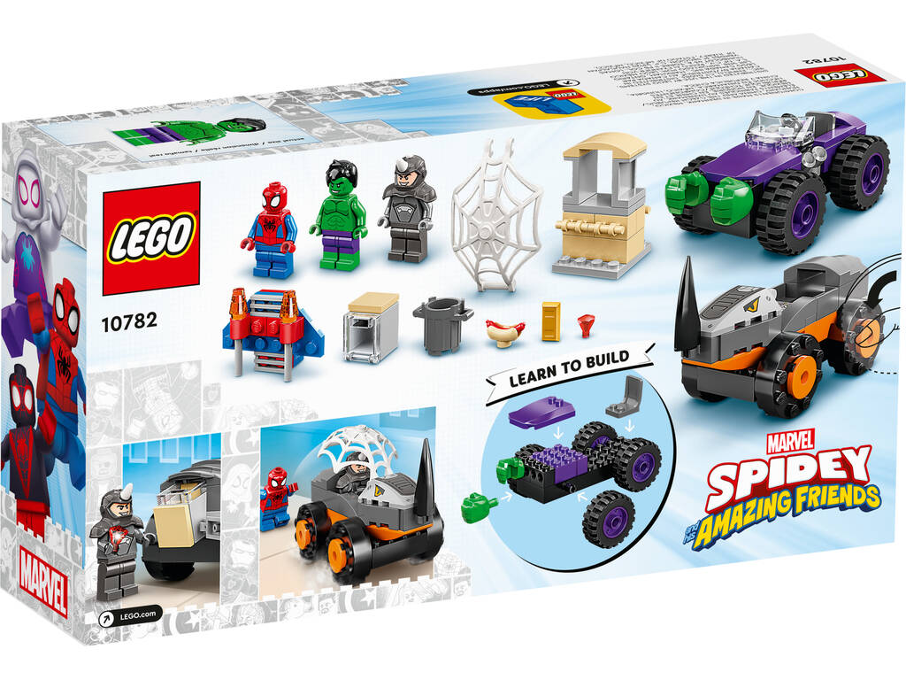 Lego Marvel Spidey et ses incroyables amis Hulk et Rhino Camions de combat 10782