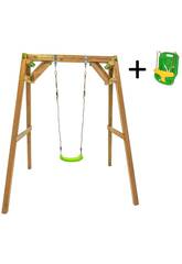 Individual Xylo Quadrat Holz Schaukel Plus Babysitz Masgames MA700039