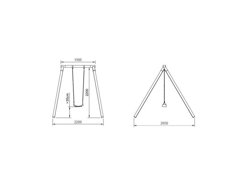 Karai Deluxe Square Wooden Swing Individual Adults Masgames MA700069