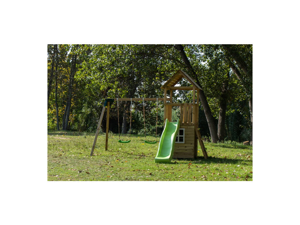 Parco giochi Tibidabo XL con casetta e doppia altalena Masgames MA700255