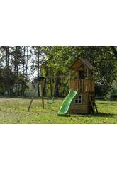 Tibidabo XL Terrain de jeu avec maison de jeu et balançoire double Masgames MA700255