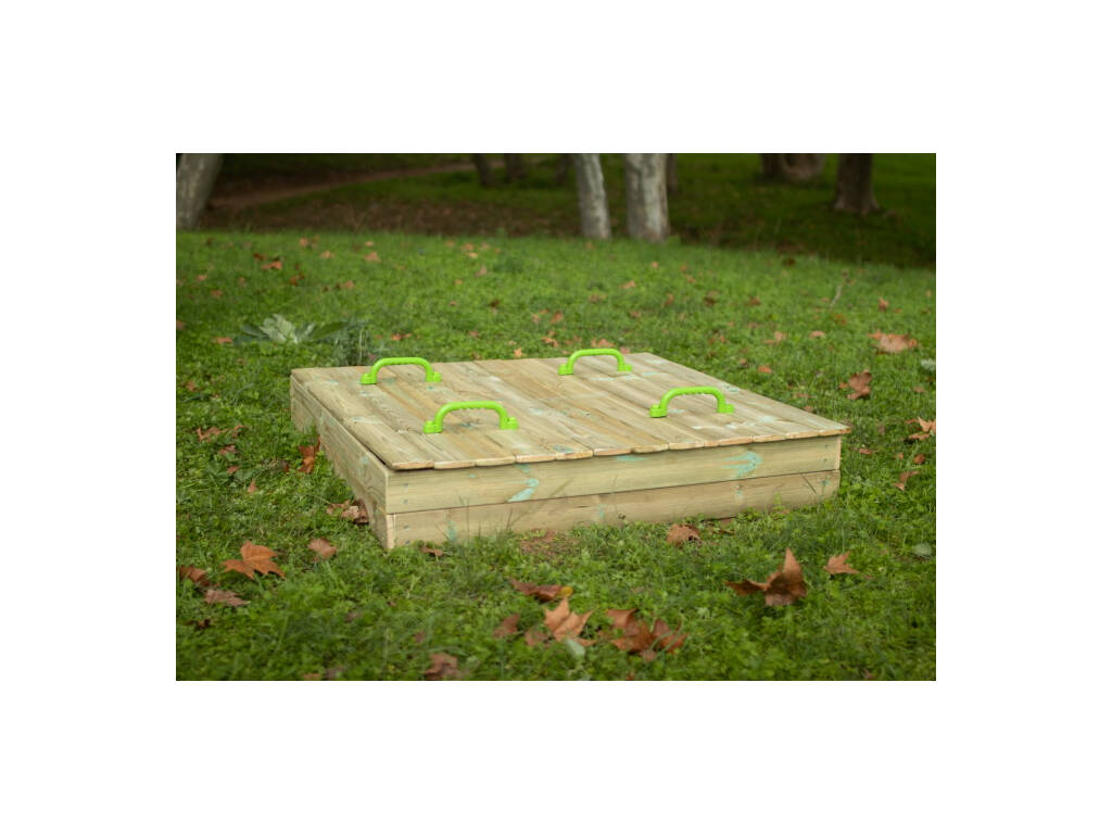 Oben L Bac à sable avec couvercle en bois Masgames MA600091