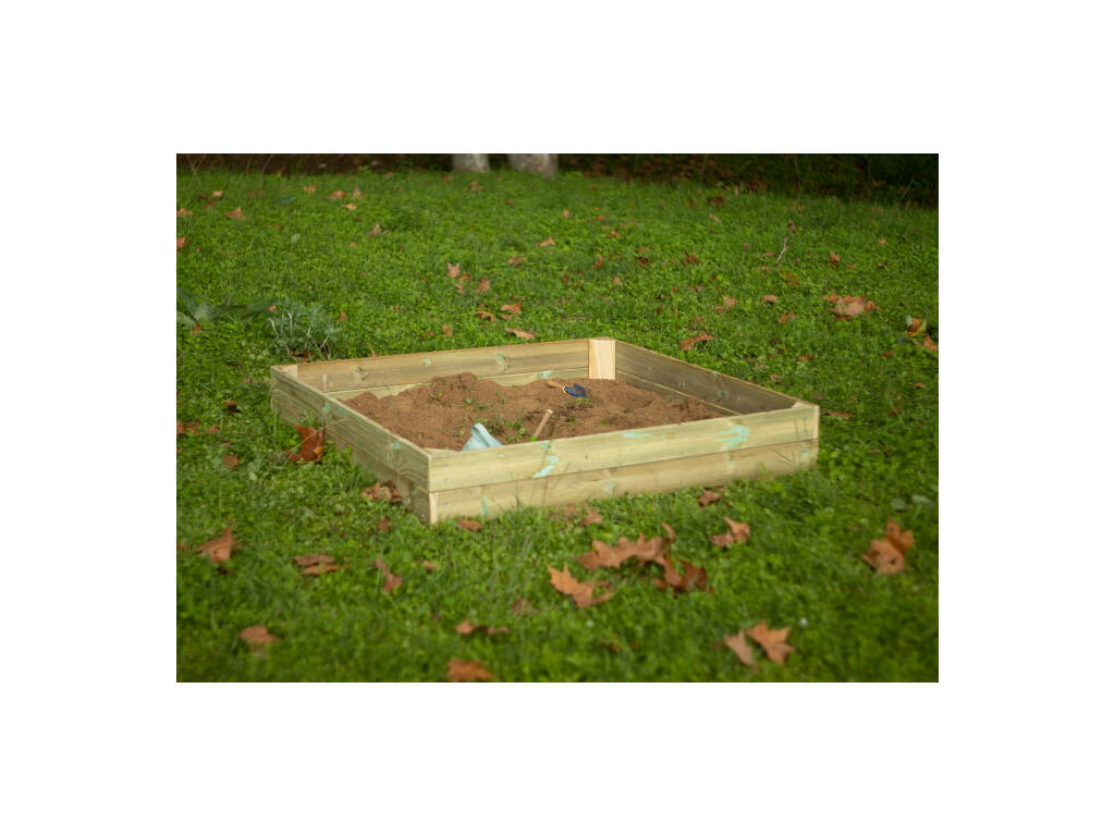 Oben Bac à sable rectangulaire avec couvercle en bois Masgames MA600092
