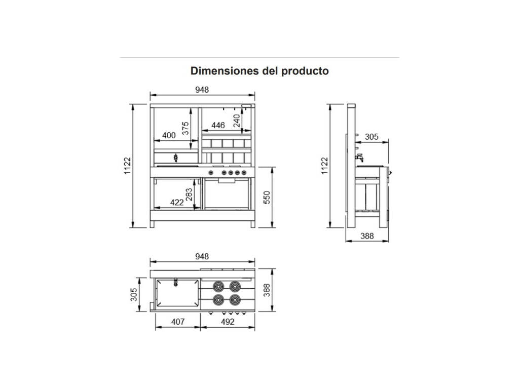 Cocina Madera de Exterior Tasty Delicious Masgames MA600625