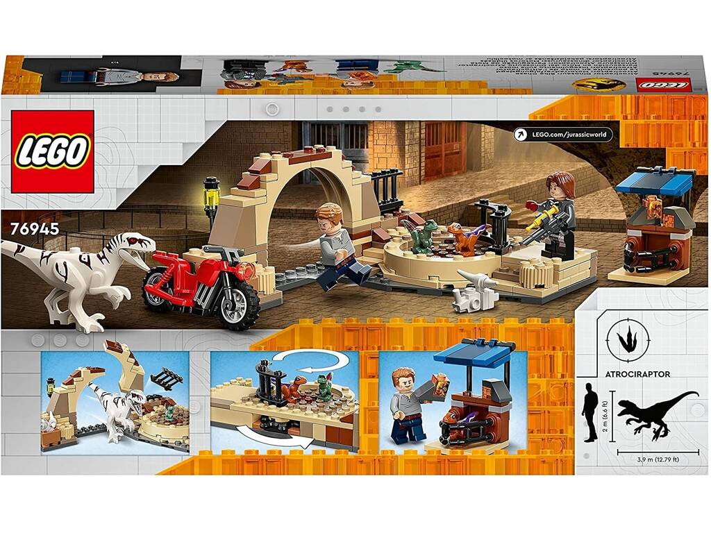 Lego Jurassic World Atrocirraptor Dinosaure Moto Chase 76945