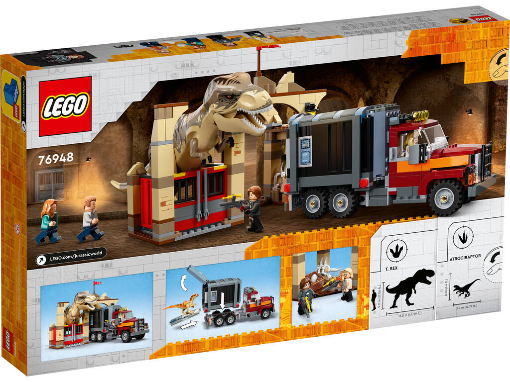 Lego Jurassic World Dinosaur Escape T. Rex et Atrocirraptor 76948