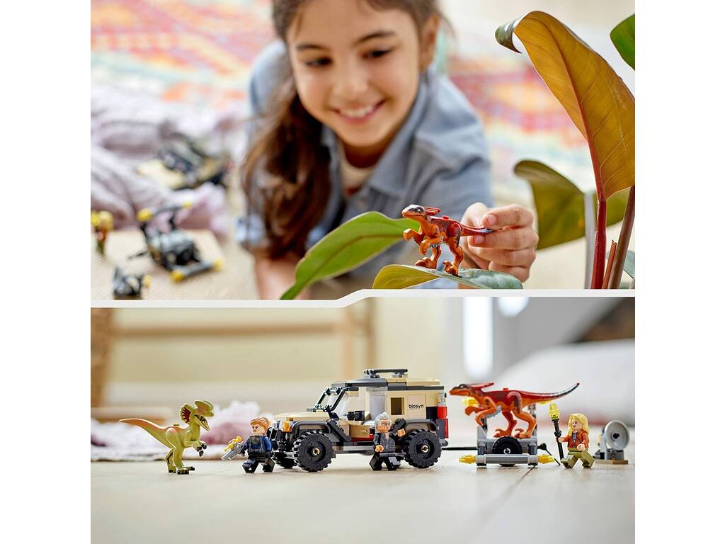 Lego Jurassic World Transporte del Pyrorraptor y el Dilofosaurio 76951