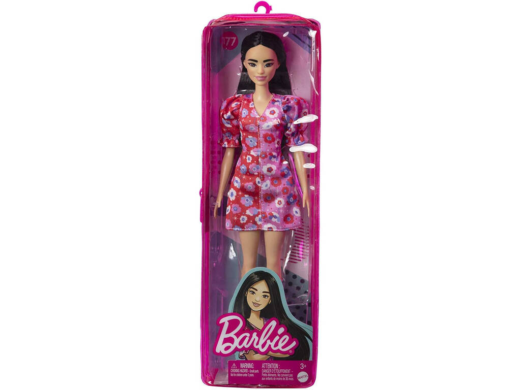 Barbie Fashionista Vestido De Flores a Dos Colores Mattel HBV11