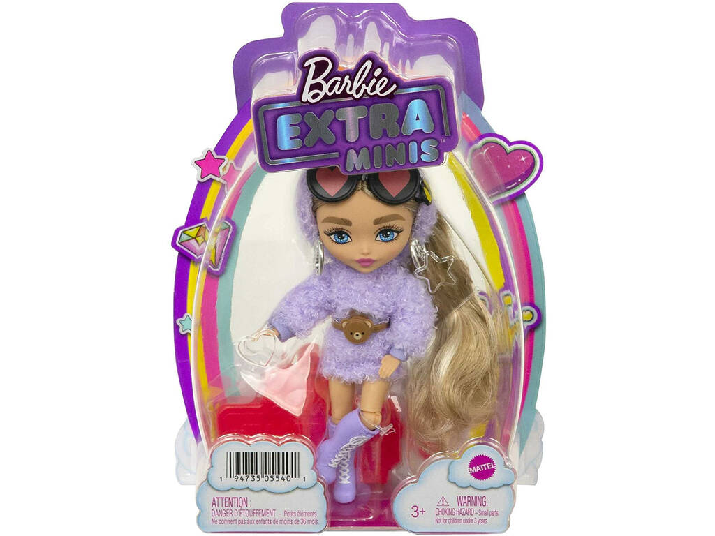 Barbie Extra Mini Bionda con Felpa Viola Mattel HGP66