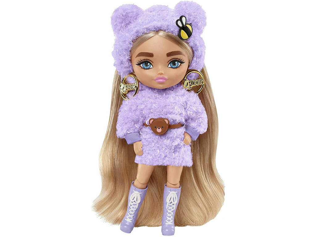 Barbie Extra Mini Bionda con Felpa Viola Mattel HGP66