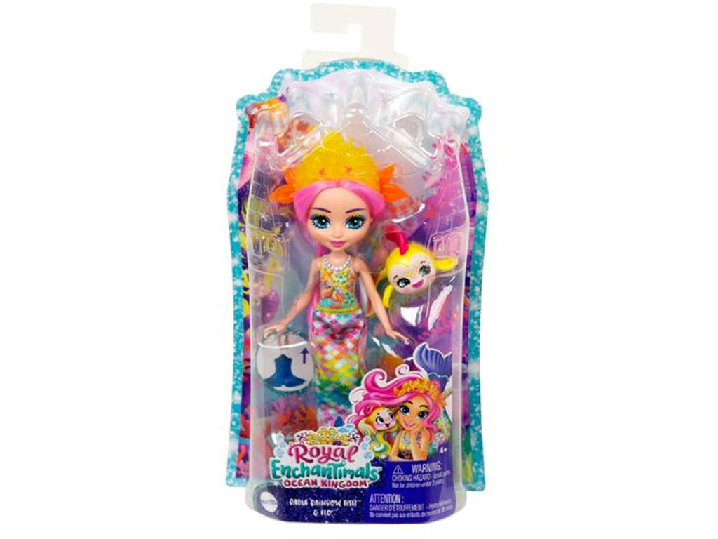 Enchantimals Royal Ocean Kingdom Bambola Rainey Rainbow Fish Mattel HCF68