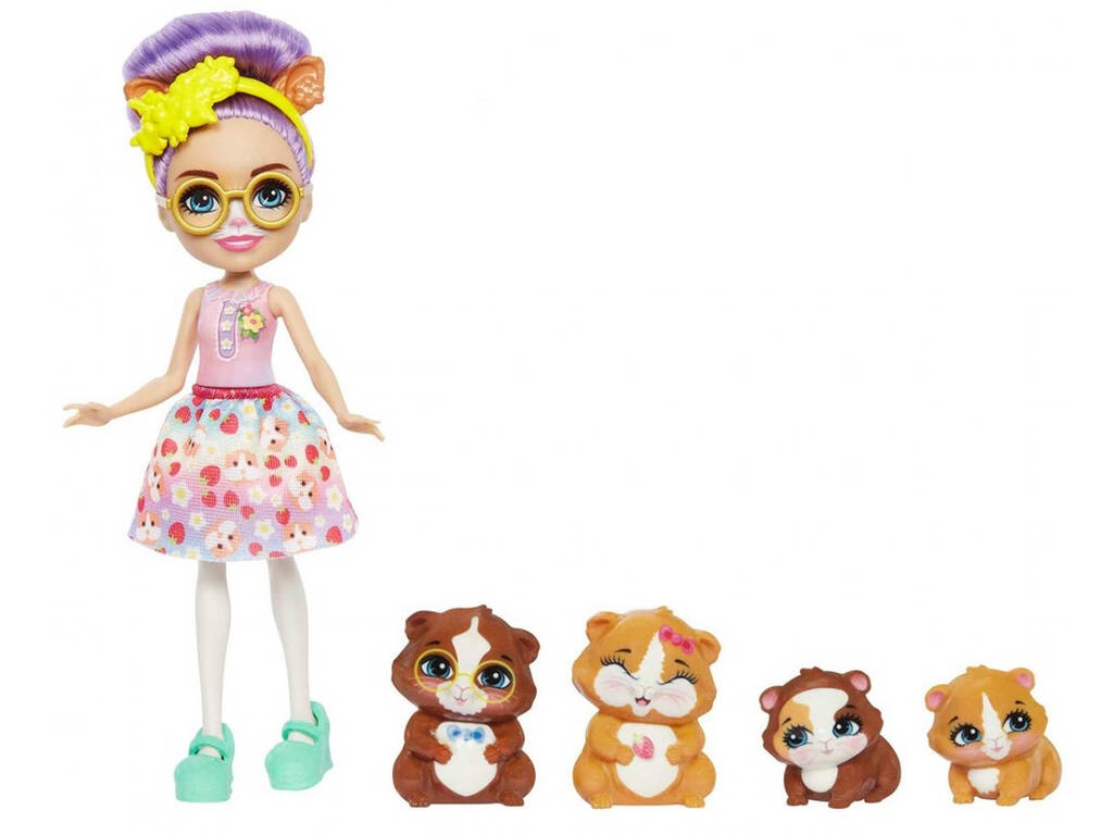 Enchantimals City Tails Glee et Family Guinea Pig Mattel HHB84
