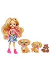Enchantimals City Tails Gerika and Family Golden Retriever Mattel HHB85