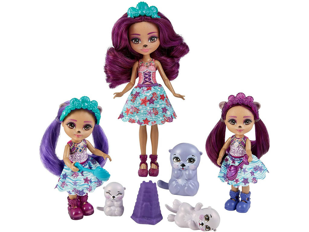 Royal Enchantimals Ottavia Otter e la sua famiglia Mattel HCF96