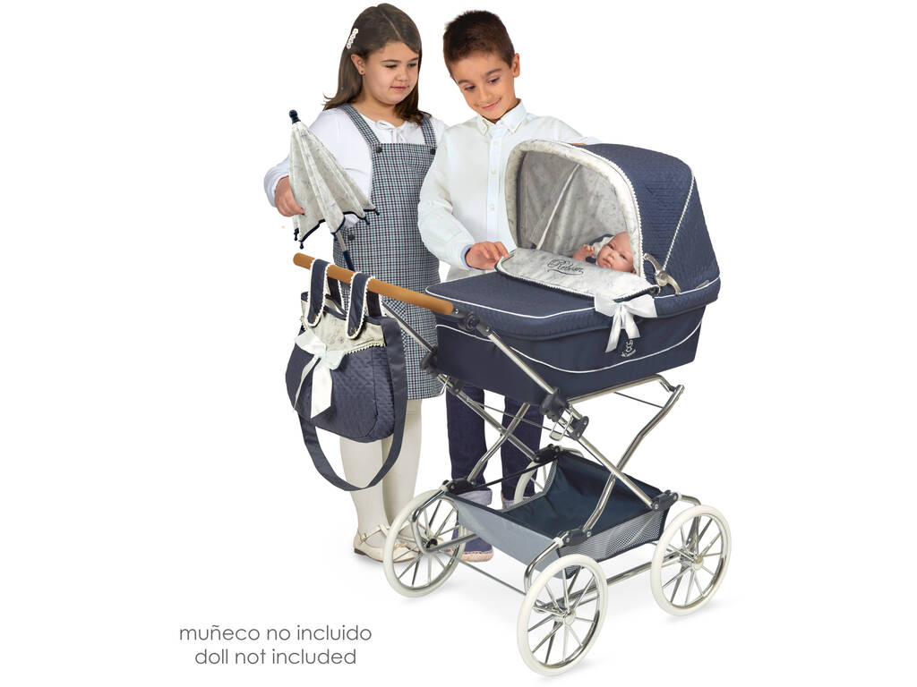 DeCuevas Vintage Foldable Reborn Carriage with Parasol 82044