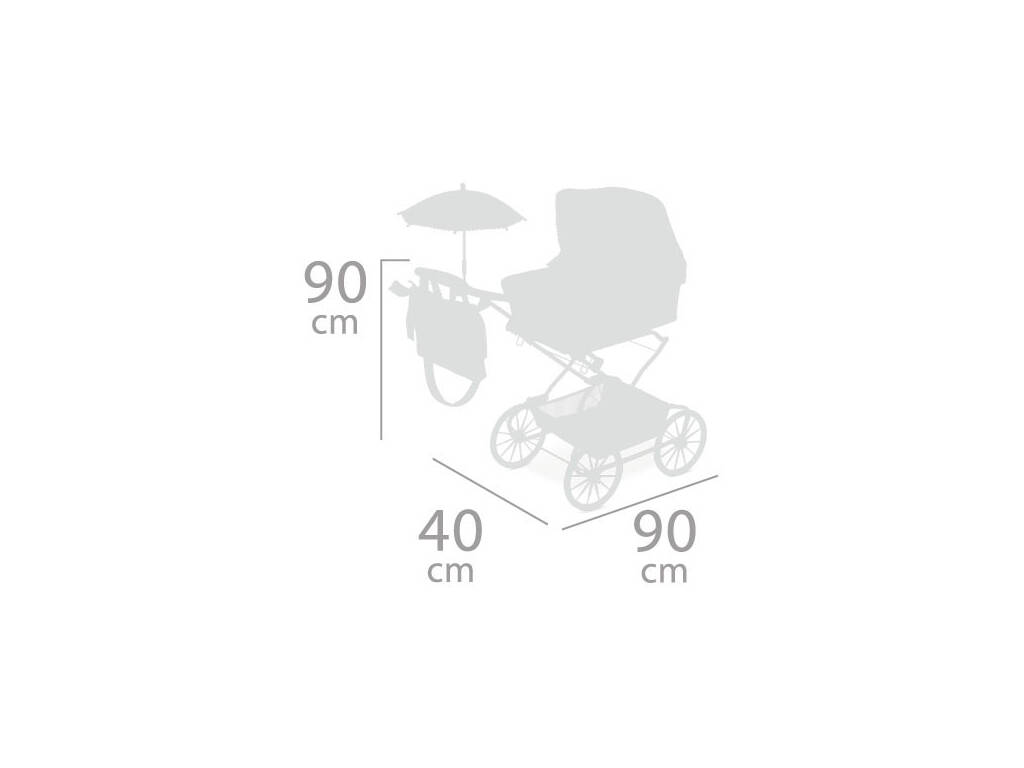 DeCuevas Vintage Foldable Reborn Carriage with Parasol 82044