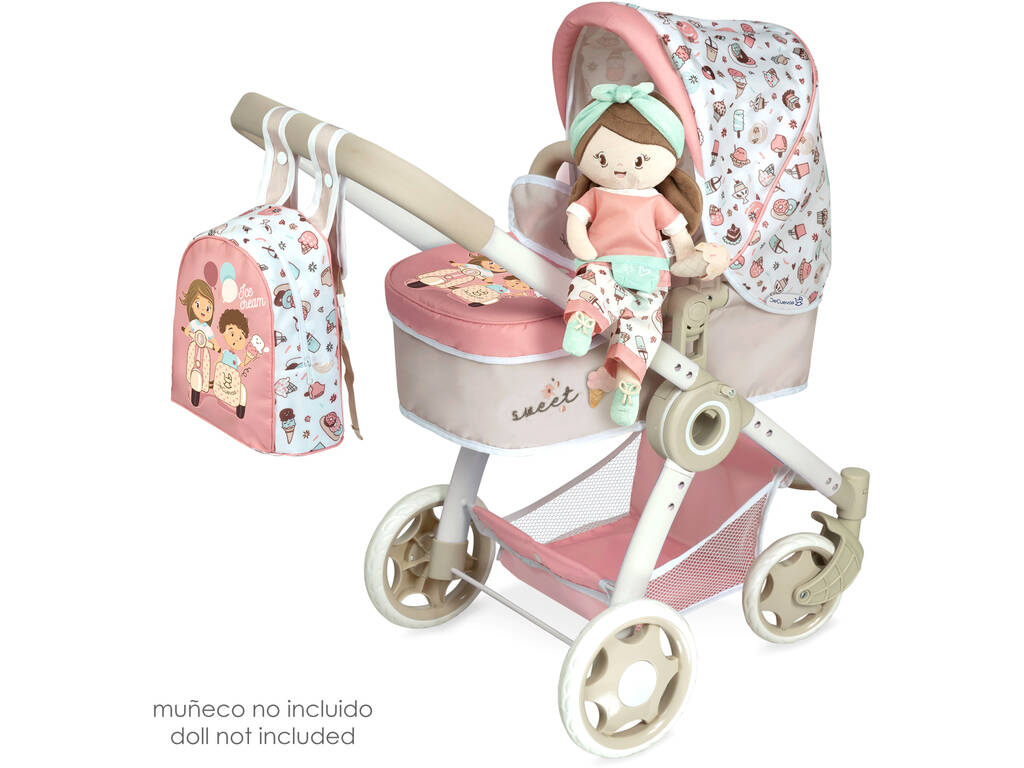 Sweet DeCuevas Chariot de poupée pliable 3 en 1 80548