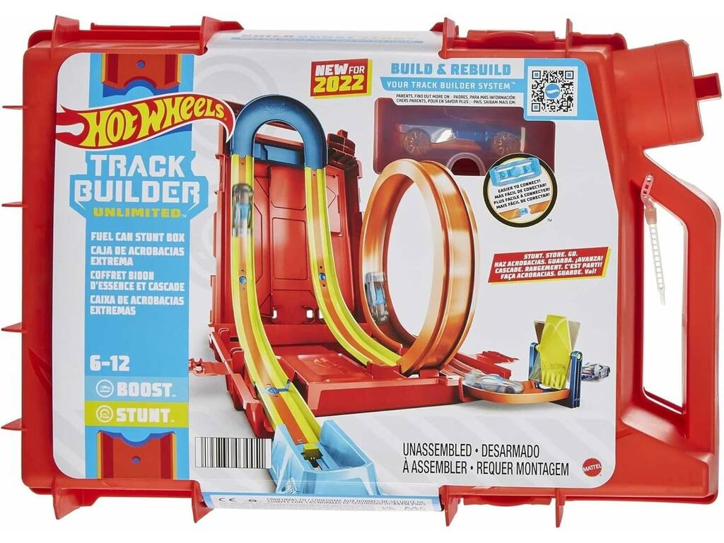 Hot Wheels Track Builder Boite d'Acrobaties en Forme de Bidon Mattel HDX78