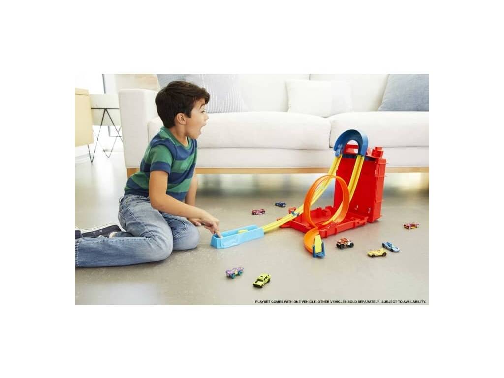 Hot Wheels Track Builder Boite d'Acrobaties en Forme de Bidon Mattel HDX78