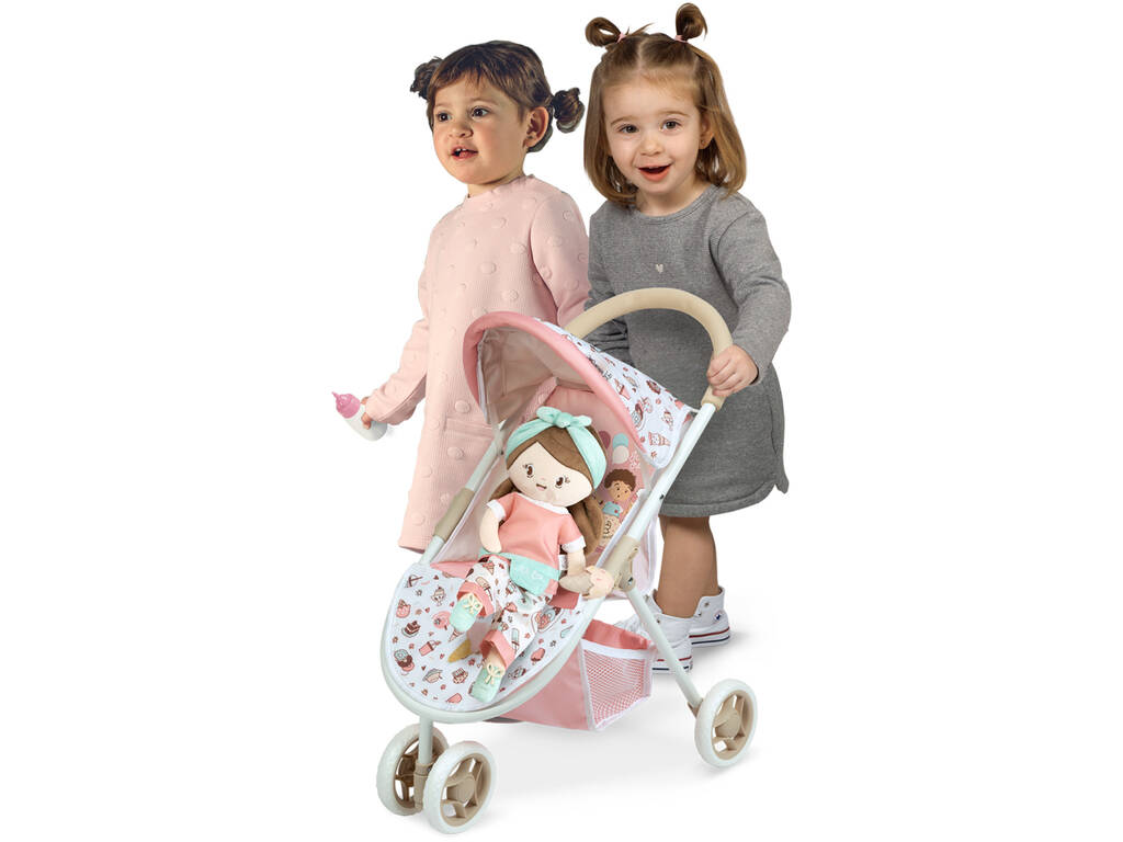 Passeggino per bambole Sedia 2 in 1 3 ruote con bambola Sweet DeCuevas 90248