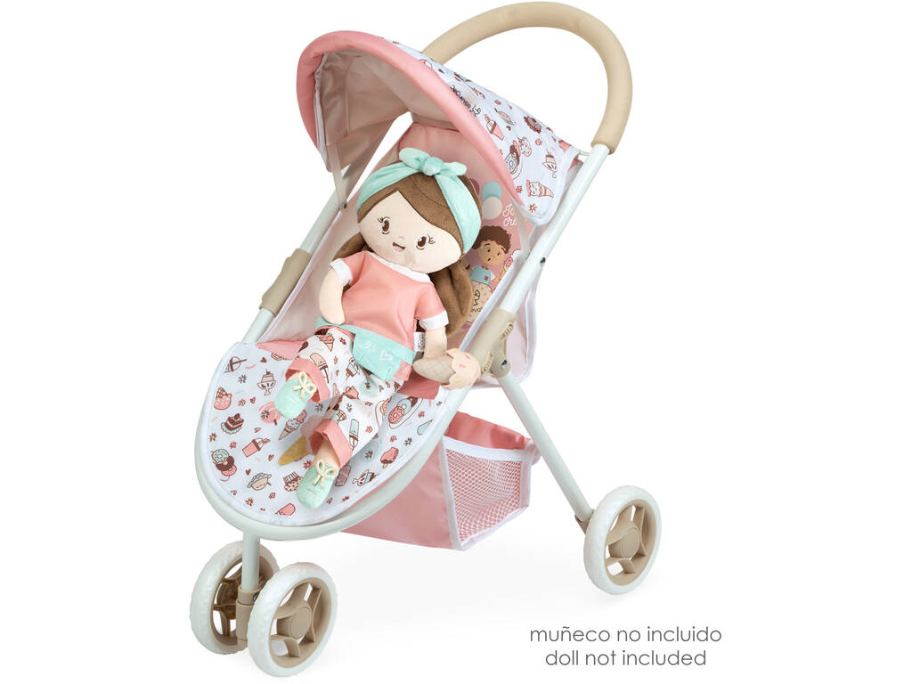 Passeggino per bambole Sedia 2 in 1 3 ruote con bambola Sweet DeCuevas 90248