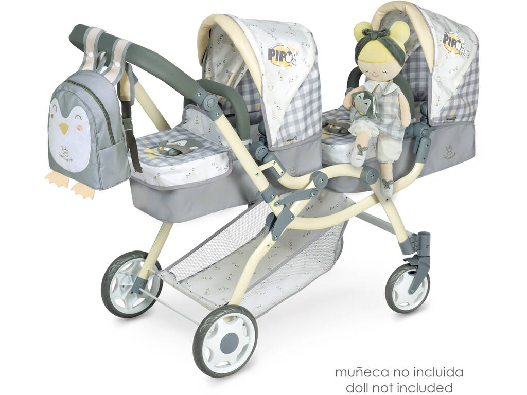 Pipo DeCuevas Grand chariot pliable pour poupées jumelles 80347